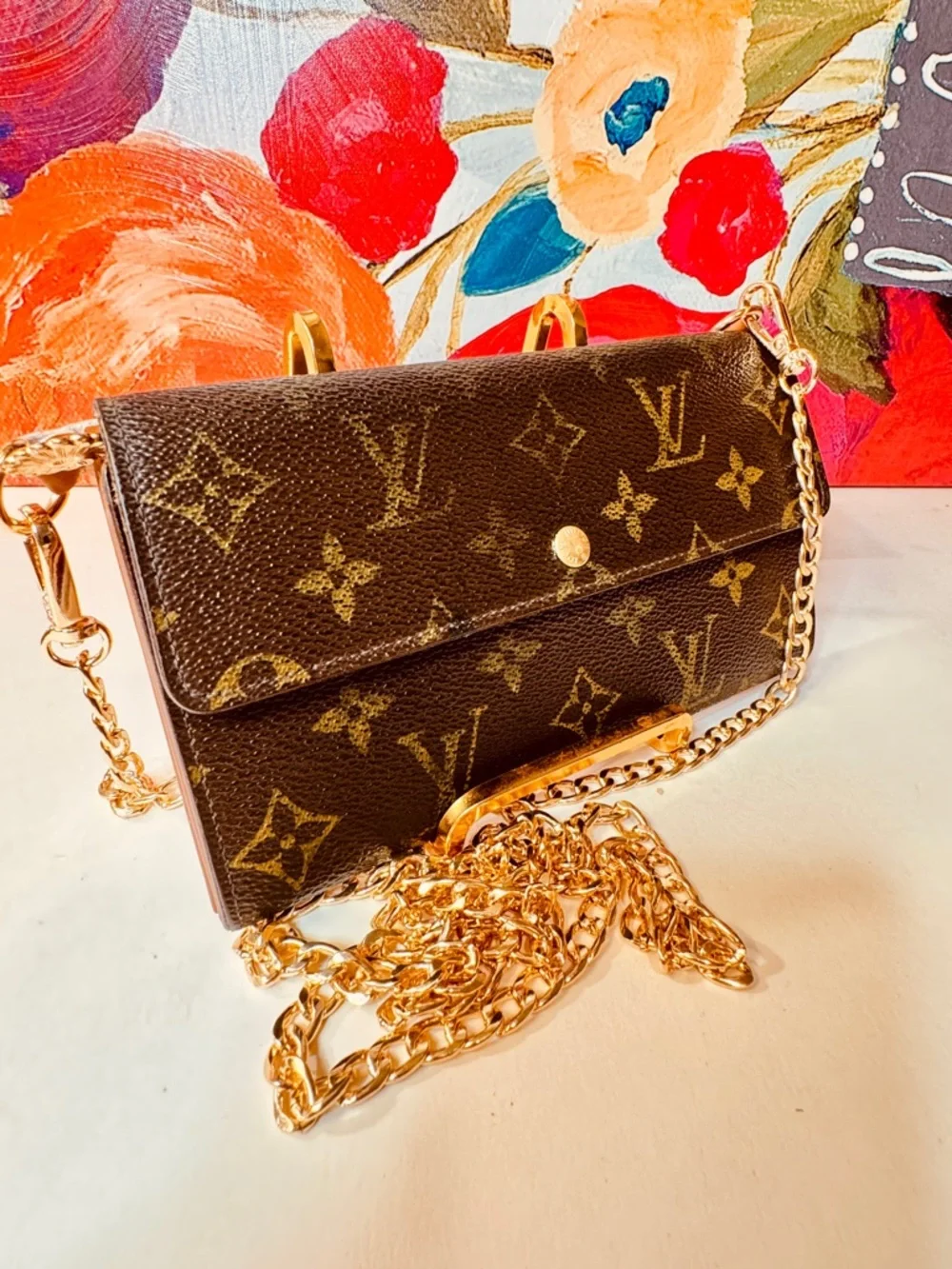 Louis Vuitton Monogram Sarah Long bifold Chain Wallet. - Picture 3 of 13